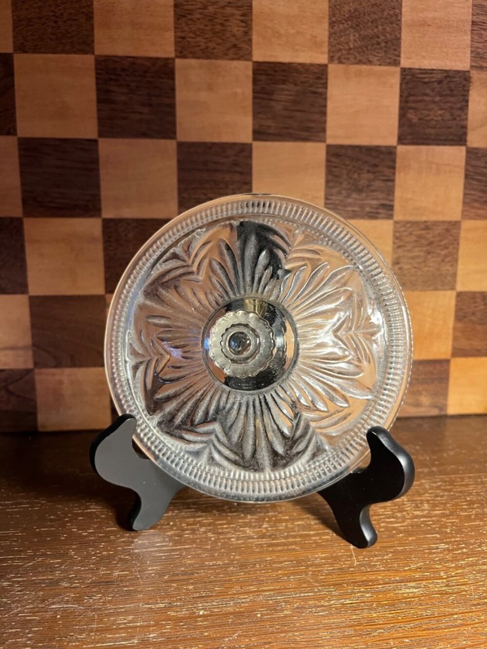 Avon Pressed Cut Glass Candy Dish Lid A1191,  Lid Only